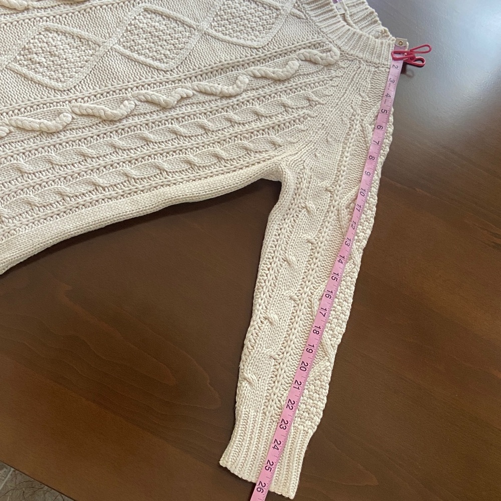 Cream Cable Knit Sweater, size S. Alya/Francesca's brand, - Picture 12 of 12